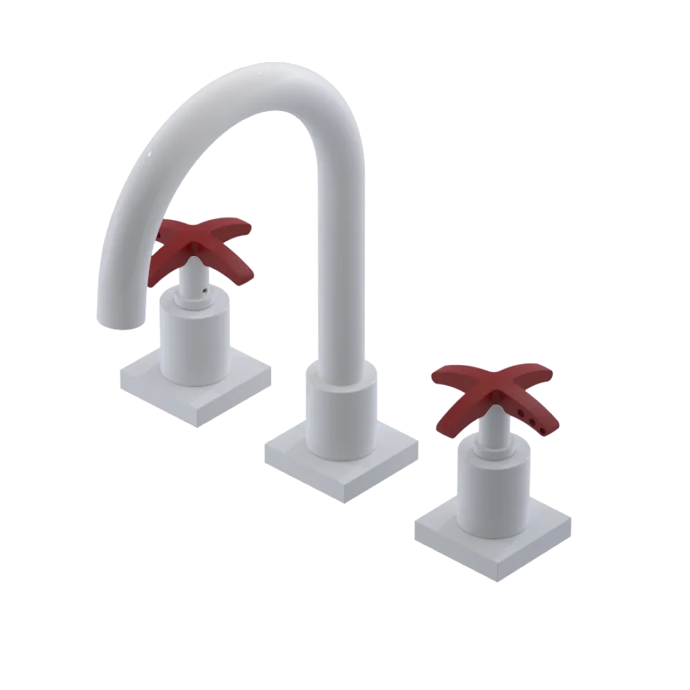 Rubinet Widespread Lav. Set. (less drain) White