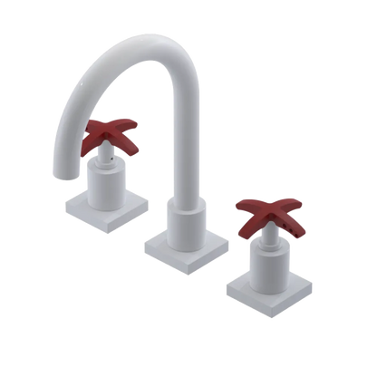 Rubinet Widespread Lav. Set. (less drain) White