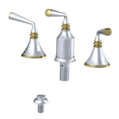 Rubinet Bidet Fitting with Spray, Diverter, and Vacum Breaker (Less Drain) Satin Chrome