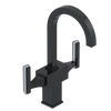 Rubinet Single Hole Dual Handle Lav. Set. (less drain) Black