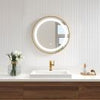 KALIA EFFECTLED-illuminated bathroom mirror - 24" x 24" - Brushed gold