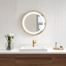 KALIA EFFECTLED-illuminated bathroom mirror - 24" x 24" - Brushed gold