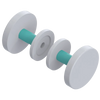 Rubinet Shower Door Knob (set) White