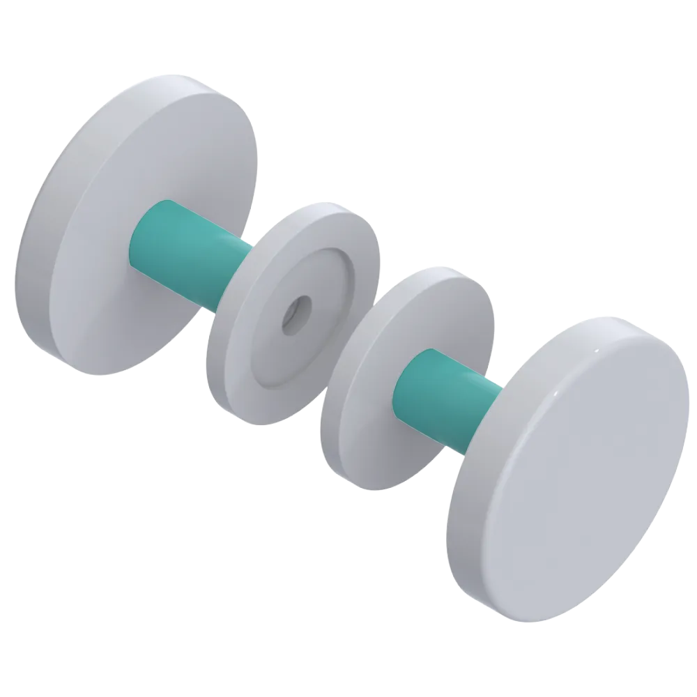 Rubinet Shower Door Knob (set) White