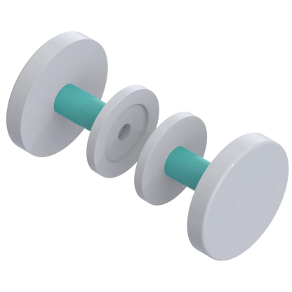 Rubinet Shower Door Knob (set) White