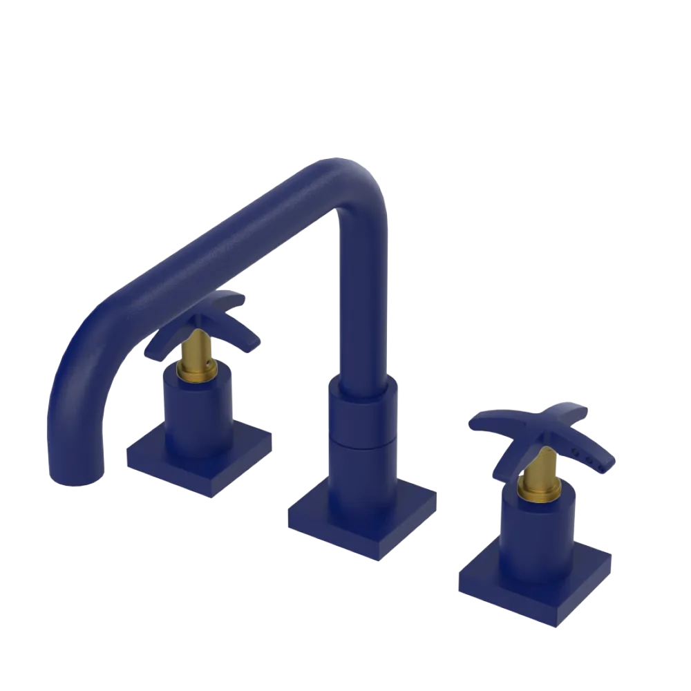 Rubinet Widespread Kitchen Set with Genesis Spout Midnight Blue