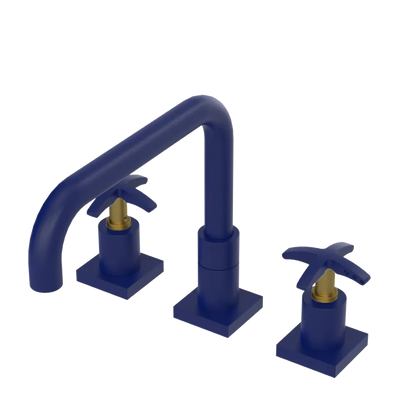 Rubinet Widespread Kitchen Set with Genesis Spout Midnight Blue