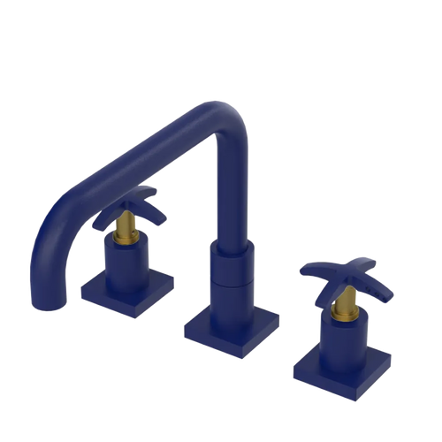 Rubinet Widespread Kitchen Set with Genesis Spout Midnight Blue