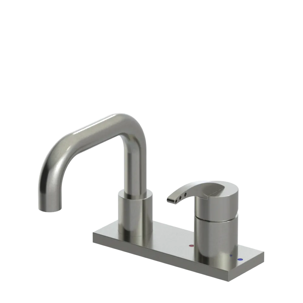 Rubinet 4" Centre Single Control Lav. Set. with Genesis spout (less drain) Satin Nickel