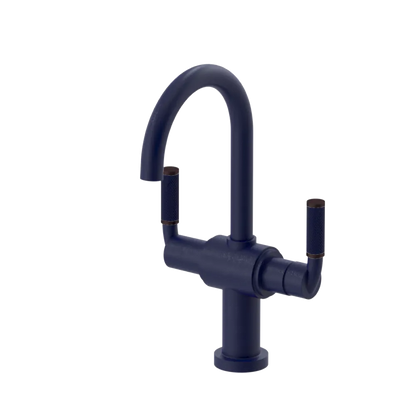 Rubinet Single Hole Dual Handle Lav. Set. (less drain) Midnight Blue