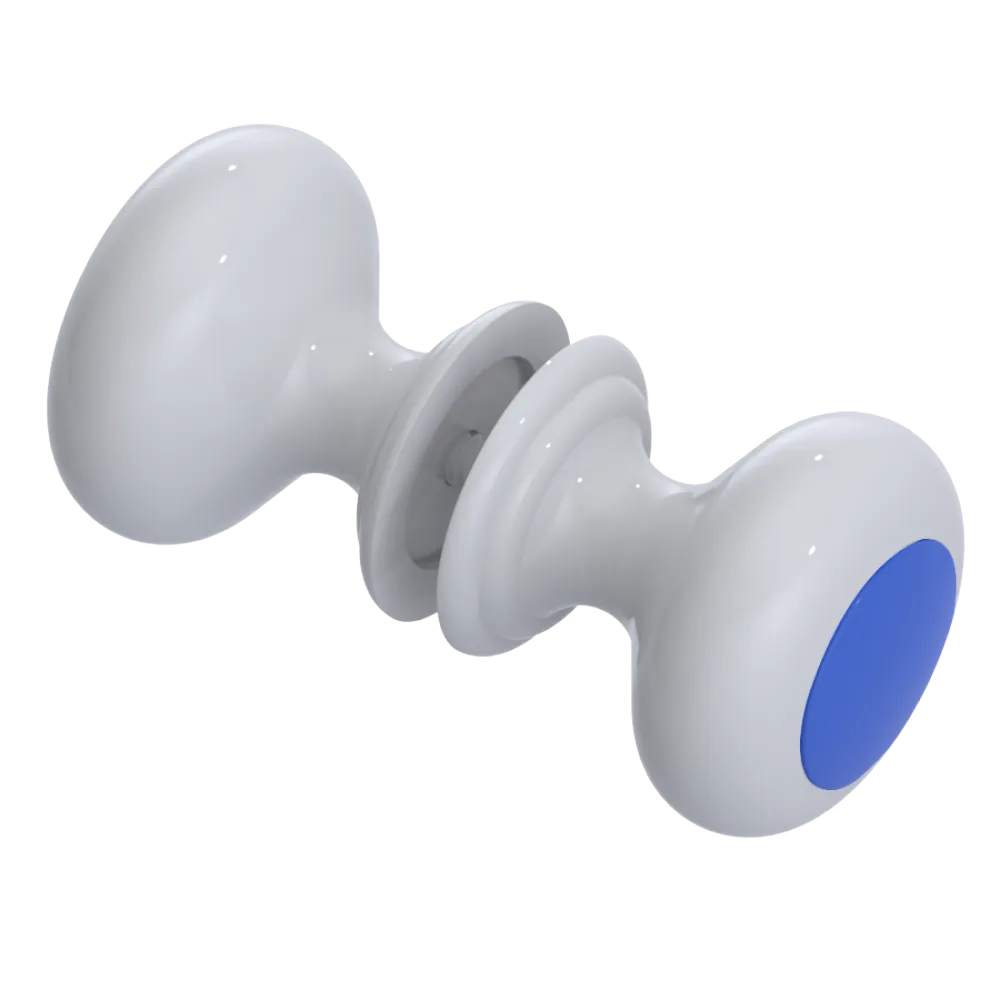 Rubinet Shower Door Knob (set) White
