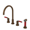 Rubinet Widespread Kitchen Set with Hand Spray Tuscan Brass