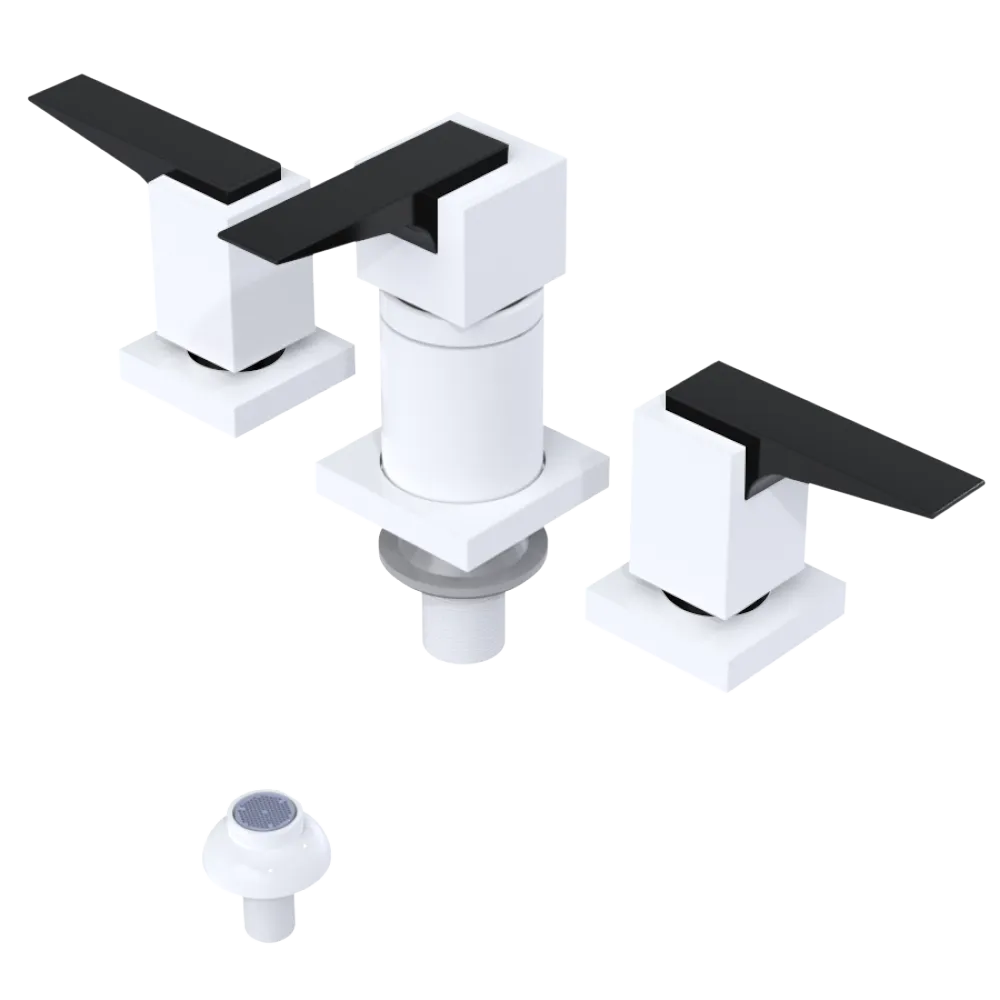 Rubinet Bidet Fitting with Spray, Diverter, and Vacuum Breaker (less drain) White