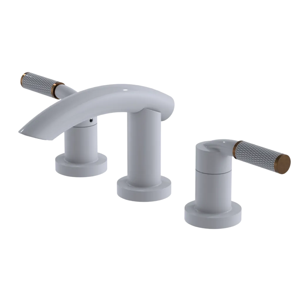 Rubinet Widespread Lav. Set. (less drain) White