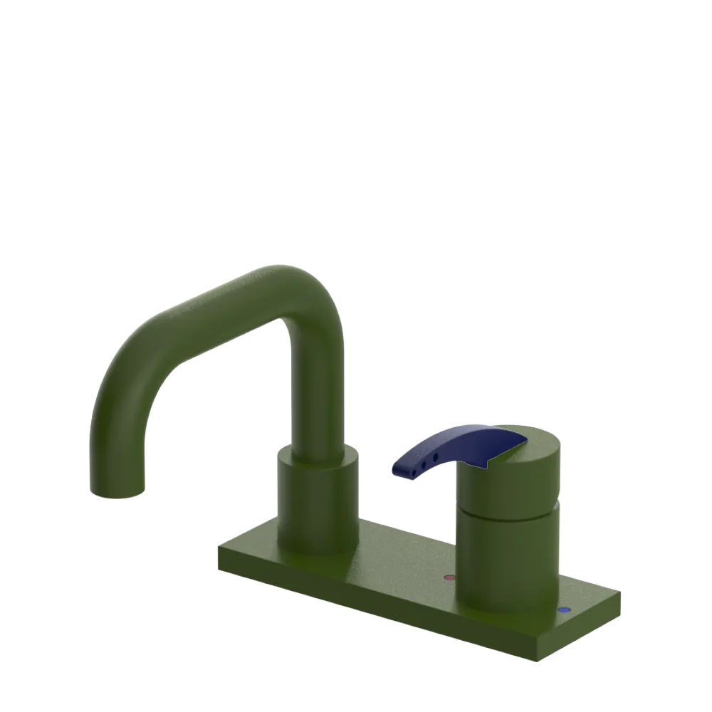 Rubinet 4" Centre Single Control Lav. Set. with Genesis spout (less drain) Green Envy