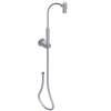 Rubinet Hand Held Shower Bidet with Extended Reach & Dual Function Spray Including Wall Bracket with Supply & Hose (Round) Satin Chrome