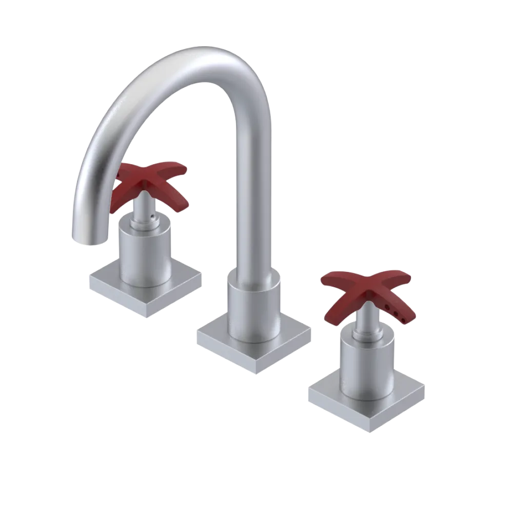 Rubinet Widespread Lav. Set. (less drain) Satin Chrome