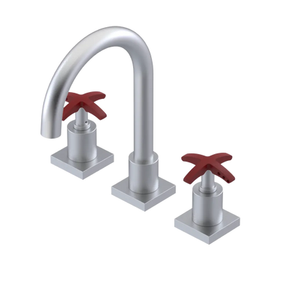 Rubinet Widespread Lav. Set. (less drain) Satin Chrome