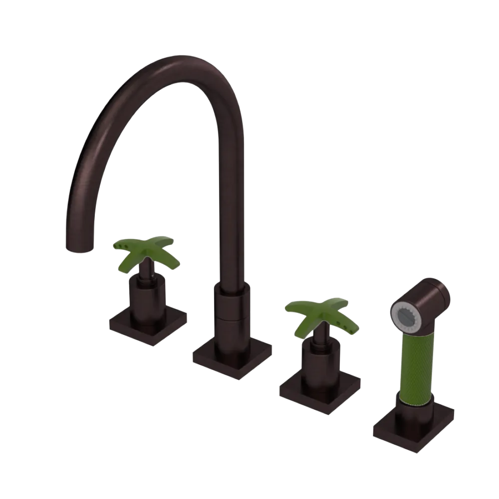 Rubinet Widespread Kitchen Set with Hand Spray Oil Rubbed Bronze