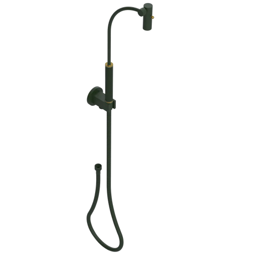 Rubinet Hand Held Shower Bidet with Extended Reach & Dual Function Spray Including Wall Bracket with Supply & Hose (Round) Green Envy