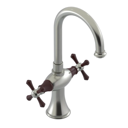 Rubinet Single Hole Dual Handle Lav. Set. (less drain) Satin Nickel