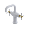 Rubinet Single Hole Dual Handle Lav. Set. (less drain) Matt White