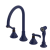 Rubinet Widespread Kitchen Set with Hand Spray Midnight Blue