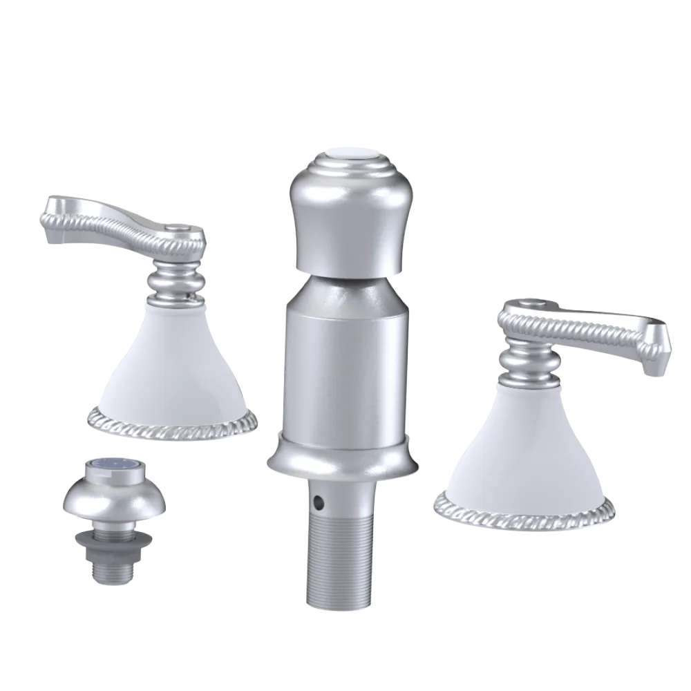 Rubinet Bidet Fitting with Spray, Diverter, and Vacum Breaker (Less Drain) Satin Chrome