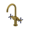 Rubinet Single Hole Dual Handle Lav. Set with LaSalle Spout (less drain) Antique Brass Matt