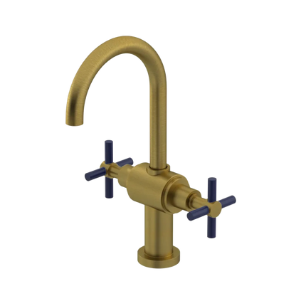 Rubinet Single Hole Dual Handle Lav. Set with LaSalle Spout (less drain) Antique Brass Matt