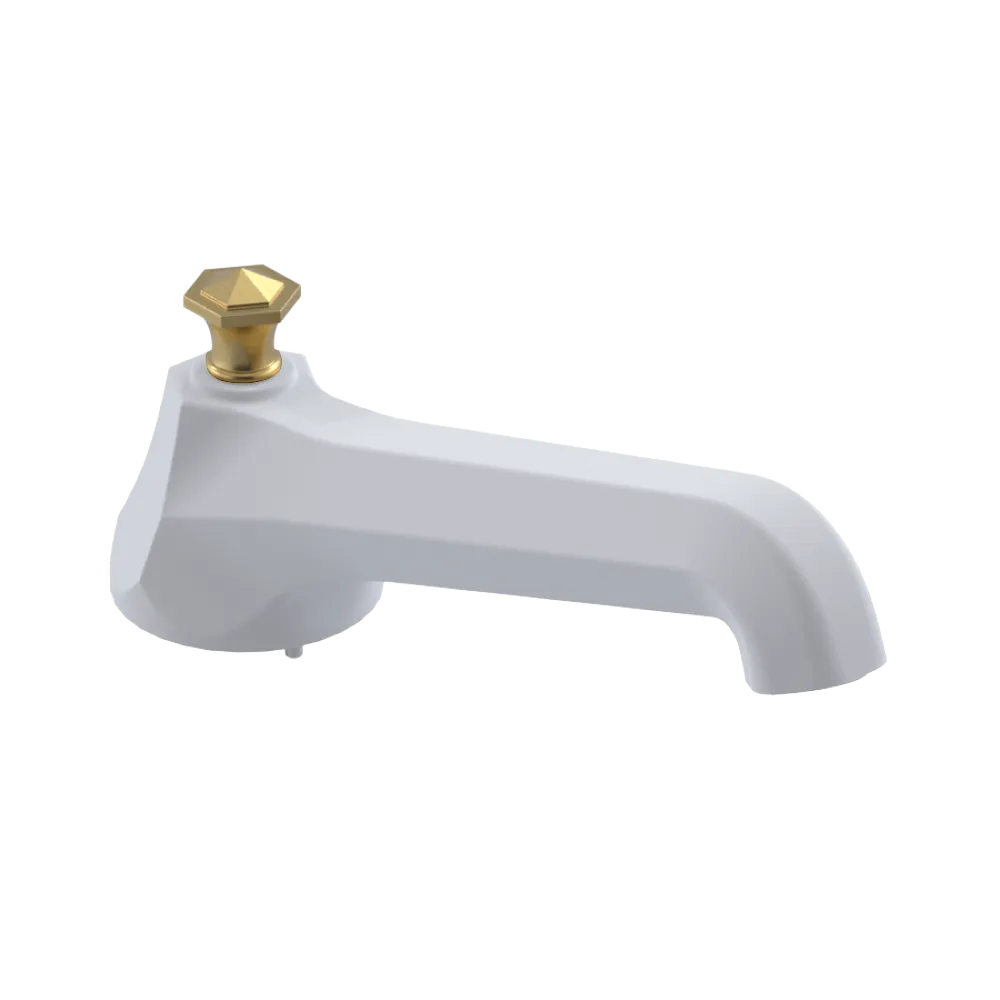 Rubinet Tub Filler Spout Deck Mount Matt White