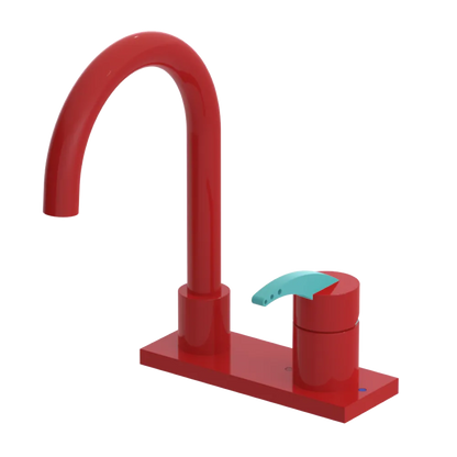 Rubinet 4" Centre Single Control Lav. Set. (less drain) Red