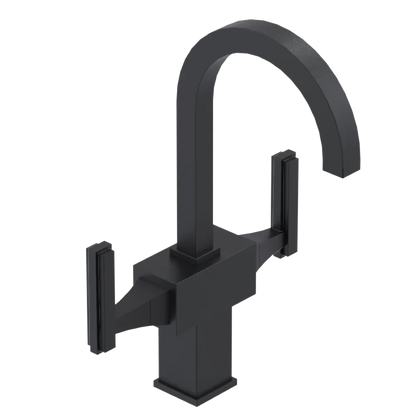 Rubinet Single Hole Dual Handle Lav. Set. (less drain) Matt Black