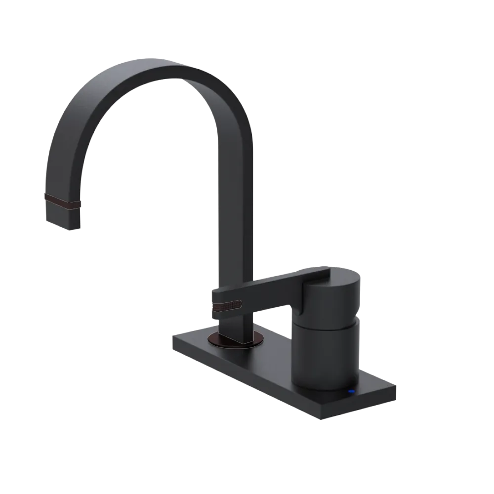 Rubinet 4" Centre Single Control Lav. Set (less drain) Matt Black
