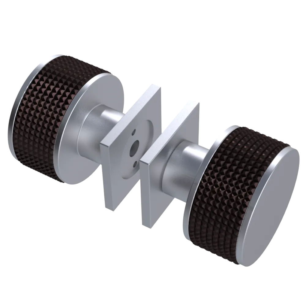 Rubinet Shower Door Knob (set) Satin Chrome
