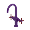 Rubinet Single Hole Dual Handle Lav. Set with LaSalle Spout (less drain) Purple Haze