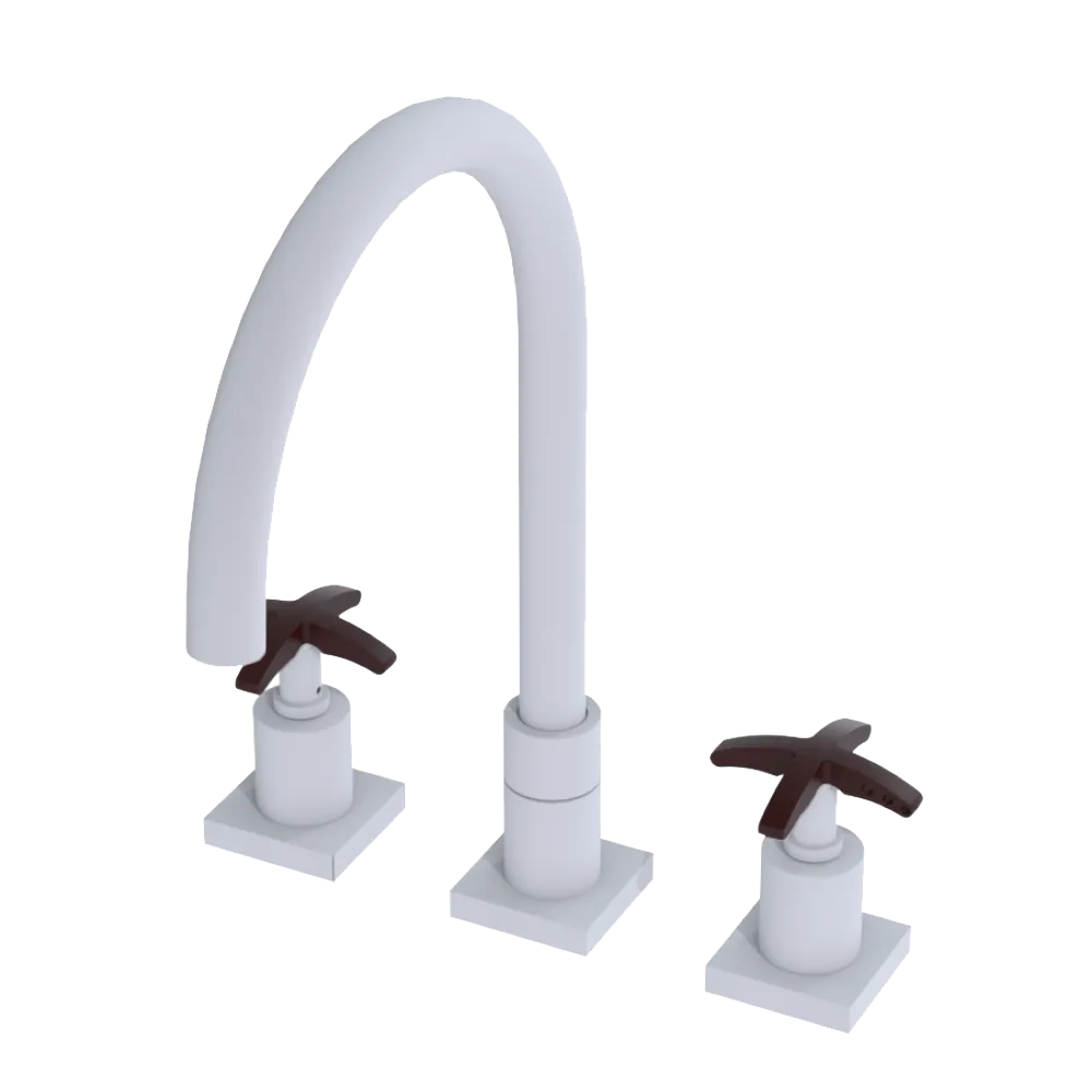 Rubinet Widespread Kitchen Set Matt White