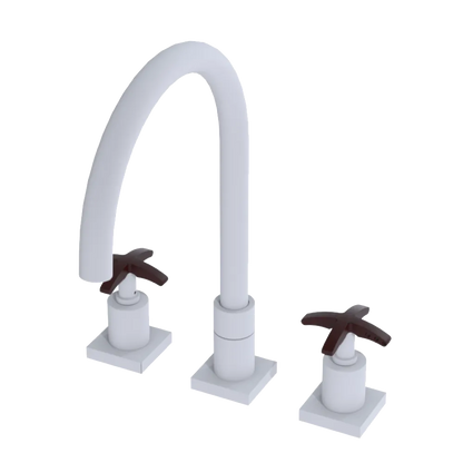 Rubinet Widespread Kitchen Set Matt White