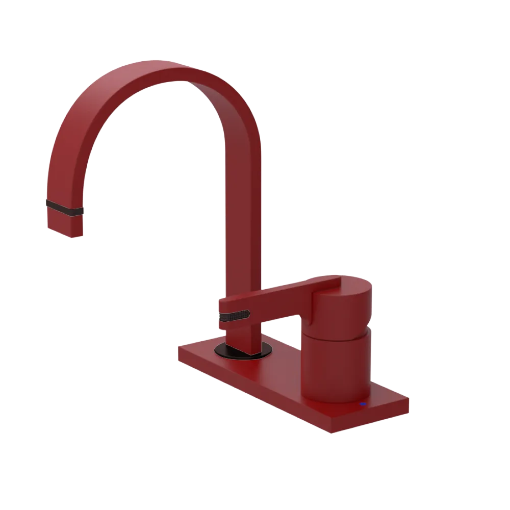 Rubinet 4" Centre Single Control Lav. Set (less drain) Maroon