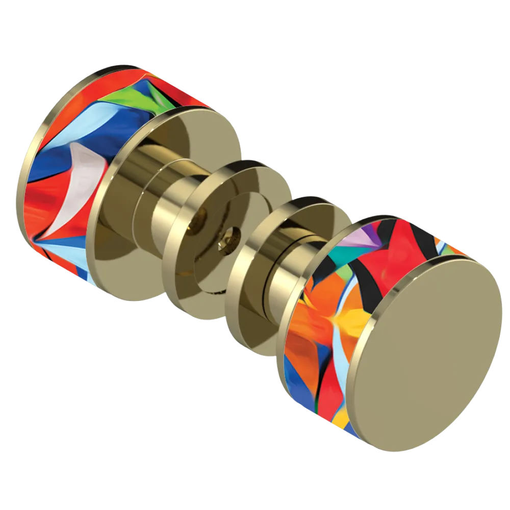 Rubinet Shower Door Knob (set) Natural Brass