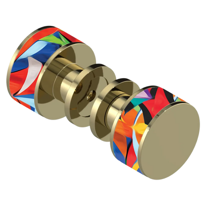 Rubinet Shower Door Knob (set) Natural Brass