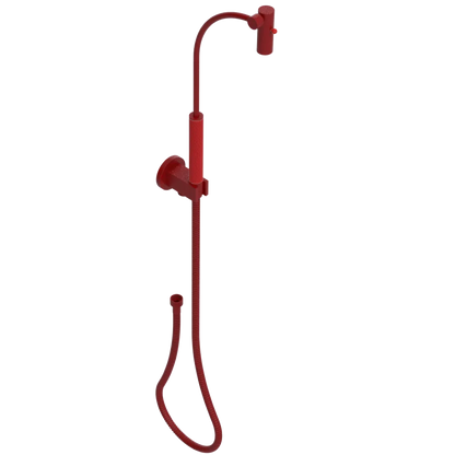 Rubinet Hand Held Shower Bidet with Extended Reach & Dual Function Spray Including Wall Bracket with Supply & Hose (Round) Maroon