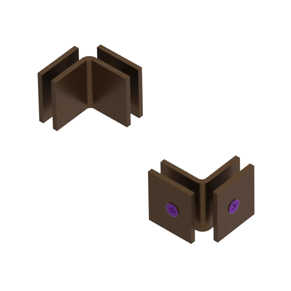 Rubinet 90 Glass to Glass Open Face Tuscan Brass