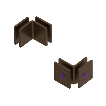 Rubinet 90 Glass to Glass Open Face Tuscan Brass