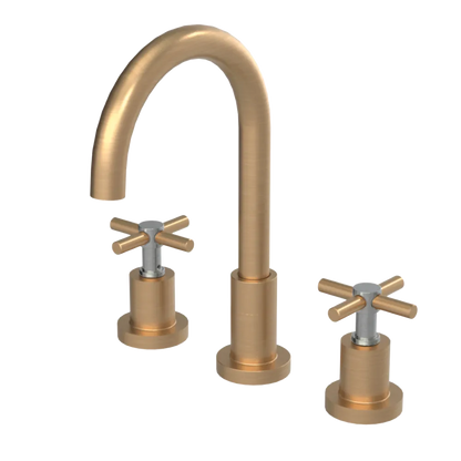 Rubinet Widespread Kitchen Set with LaSalle Spout Satin Gold