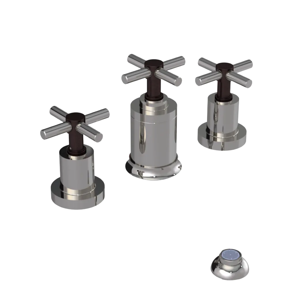 Rubinet Bidet Fitting with Spray, Diverter, and Vacuum Breaker (less drain) Polished Nickel