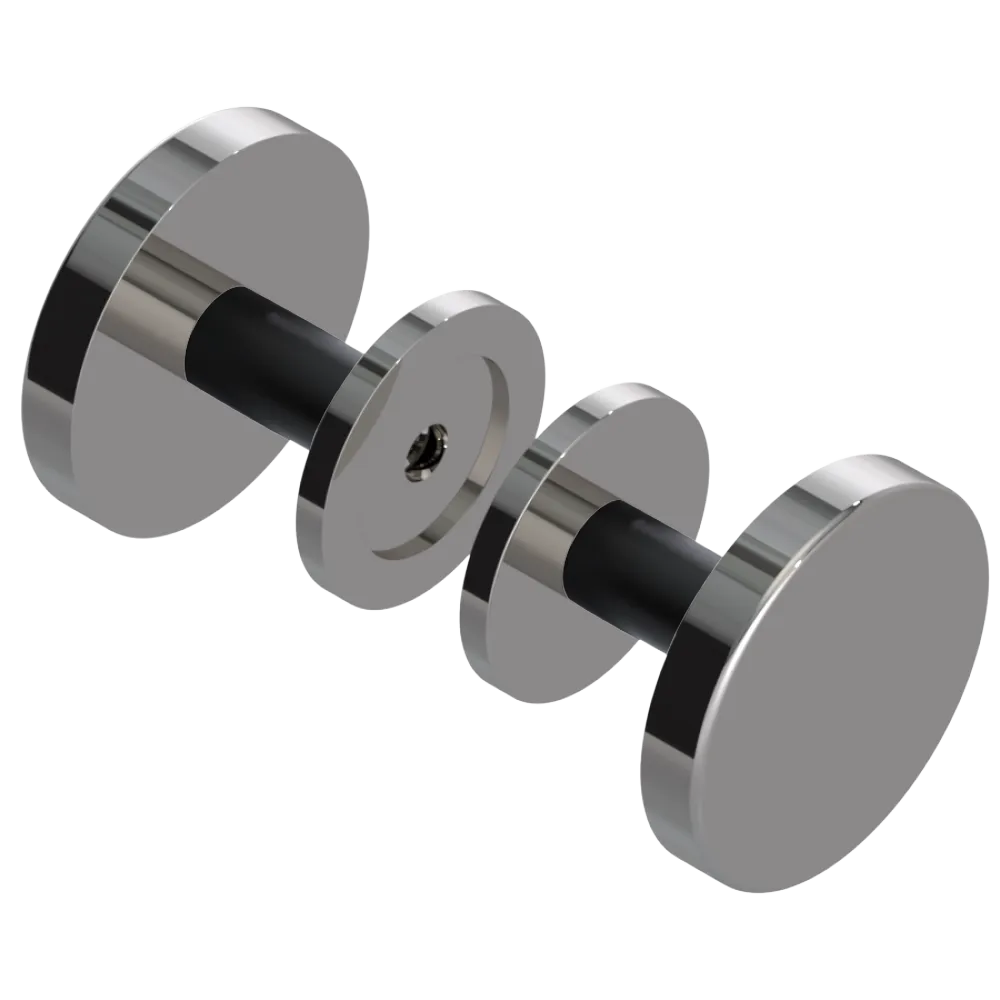 Rubinet Shower Door Knob (set) Polished Nickel