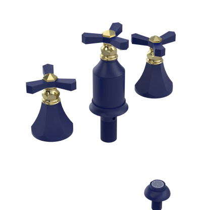 Rubinet Bidet Fitting with Spray, Diverter, and Vacum Breaker (Less Drain) Midnight Blue