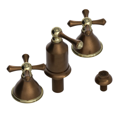 Rubinet Bidet Fitting with Spray, Diverter, and Vacum Breaker (Less Drain) Tuscan Brass