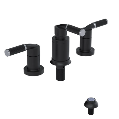 Rubinet Bidet Fitting with Spray, Diverter, and Vacum Breaker (Less Drain) Matt Black